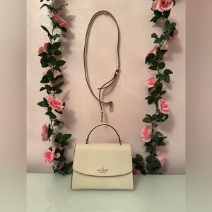 Kate Spade Cream Structured Top-Handle Satchel with Removable Strap